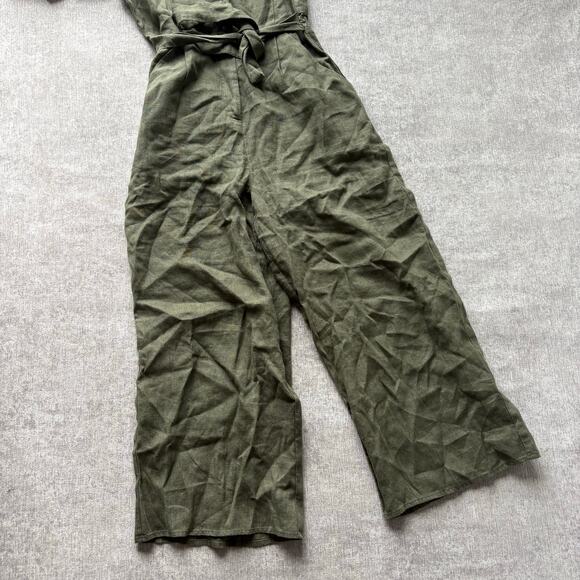 Whistles Olive Green Linen Jumpsuit - Picture 3 of 4
